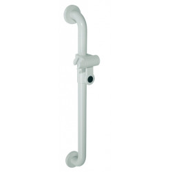 Hafele 988.66.799 Grab Bar w/ Shower Head Holder, Hewi 801 Series, Pure White, CTC - 24"
