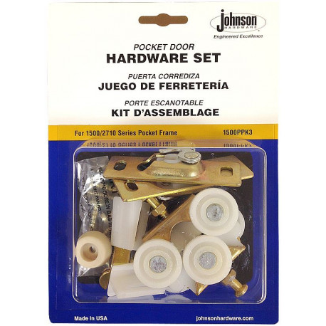 Johnson Hardware 1500PPK3 Pocket Door Hardware Set for 1500/100PD Series Pocket Frames
