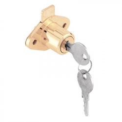 Prime Line U 9947 7/8 In. Brass Plated Drawer/ Cabinet Lock