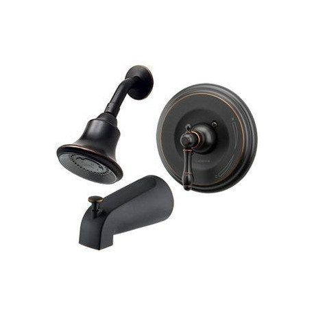 Homewerks Worldwide 239948 Tub & Shower Faucet, Single Metal Lever Handle, Vintage Brushed Bronze Finish