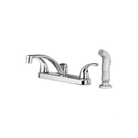 Homewerks Worldwide 242106 Kitchen Faucet With Side Spray, 2 Decorative Lever Handles, Chrome