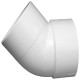 Charlotte Pipe & Foundry Company PVC 00323 1400HA Schedule 40 DWV 45 Degree Street Elbow, Hub/Spigot, 4 in