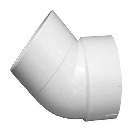 Charlotte Pipe & Foundry Company PVC 00323 1400HA Schedule 40 DWV 45 Degree Street Elbow, Hub/Spigot, 4 in