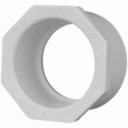 Charlotte Pipe & Foundry Company PVC 02107 Schedule 40 Pipe Reducer Bushing, White, Spigot x Slip