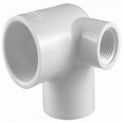 Charlotte Pipe & Foundry Company PVC 02520 1000HA Schedule 40 PVC Side Inlet Ell, White, 1 x 1 x 1/2 in, Slip x Slip x ft