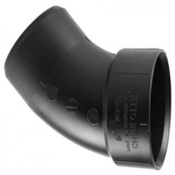 Charlotte Pipe & Foundry Company ABS 00323 1200HA ABS/DWV 45 Degree Street Ell, Spigot x Hub, 4 in