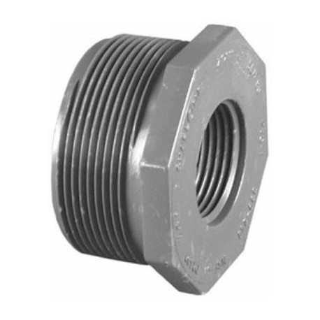 Charlotte Pipe & Foundry Company PVC 08200 2400HA Schedule 80 PVC Reducer Bushing, Gray, MPT x FPT, 1 x 3/4 in