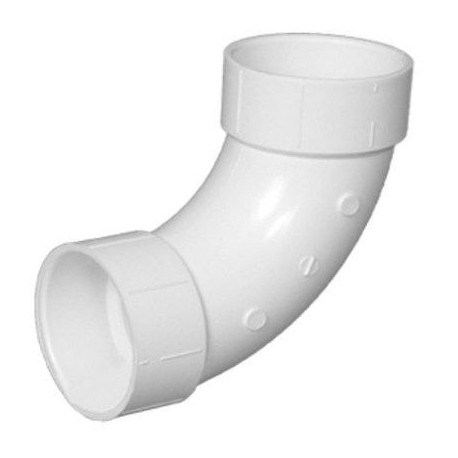 Charlotte Pipe & Foundry Company PVC 00304 Schedule 40 DWV PVC Long Sweep 90 Degree Elbow