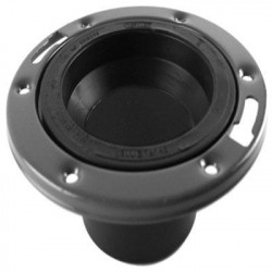 Charlotte Pipe & Foundry Company ABS 00812 0600HA ABS/DWV Closet Flange with Adjustable Metal Ring, 4 x 3 in