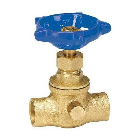 B&K LLC 220-4-12-12 Stop & Waste Valve, Lead-Free Brass, Copper x Copper, 1/2 In.
