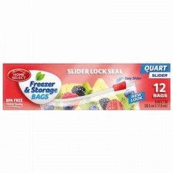 Delta Brands 6081-24 Freezer & Storage Bags - Slider Lock Seal - Quart Size