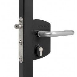Locinox LPKQ40U2LVSZM2-9005 Surface Mounted Anti-Panic Gate Lock, Jet Black