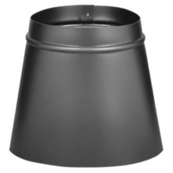 Imperial BM0039 Black Stove Pipe Reducer, 24-Gauge, 7 in Oval x 6 in