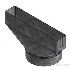 Imperial GV0699-C HVAC Register Boot, Straight Back, Galvanized, 2.25 x 12 to 6 in
