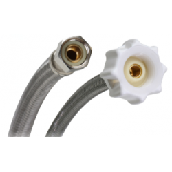 Fluidmaster B1T Toilet Connector, Click Seal, Braided Stainless Steel, 3/8" Comp. x 7/8" Ballcock