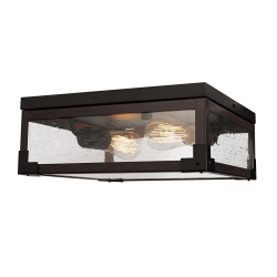 Globe Electric 65917 Williamsburg 2-Light Dark Bronze Flush Mount Light
