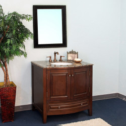 Bellaterra 602205 36 In Single Sink Vanity-Wood-Dark Walnut - 36x22x36"