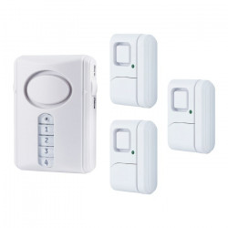 Jasco 51107 GE Battery-Operated Window Or Door Alarm Kit, White, 4PC