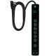 Jasco 25795 GE Pro 7-Outlet 2-USB 4ft. Surge Protector, Black