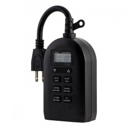 Jasco 26898-P2 MyTouchSmart Indoor/Outdoor Plug-In Simple Digital Timer, Black
