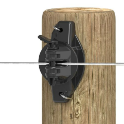 Gallagher G68704 Wood Post Pinlock Insulator, Black, 25-pk