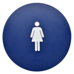 Hillman 844605 Blue Circle Women Restroom Sign, 12"