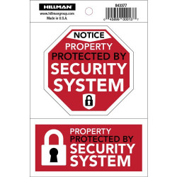 Hillman 843377 Adhesive Larm System Sign, (4" X 6")