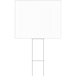 Hillman 844496 Corrugated Plastic Blank White Sign With Hoolder, (20" X 24")