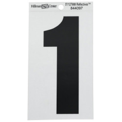 Hillman 844 Adhesive House Number Black And Silver Reflective, 5"