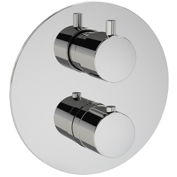 Rain Therapy PS 3051-T /R/C In Wall Thermostatic 3/4" Valve w/ Shut-Off & Filters, Round Knob, 2 Control