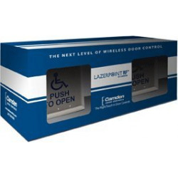 Camden Door Control CM-RFL46CB Lazerpoint RF 915Mhz Wireless Switch Kit, Blue 4-1/2" Square (Exposed Screws) Push Plate