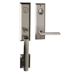 Delaney 971 Bravura Austin Handleset with 615 Interior Plate and 939 Charlotte Interior Lever