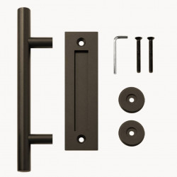 Custom Service Hardware NT.1499.02.07 8-3/4" Flush Pull / 12" Bar Pull Set, Oil Rubbed Bronze
