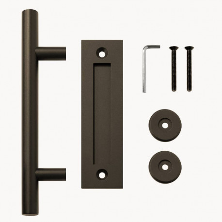 Custom Service Hardware NT.1499.02.07 8-3/4" Flush Pull / 12" Bar Pull Set, Oil Rubbed Bronze
