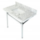 Kingston Brass KVPB36M8SQ Carrara Marble Vanity Top with Stainless Steel Legs, Marble White, 36"
