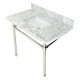 Kingston Brass KVPB36M8SQ Carrara Marble Vanity Top with Stainless Steel Legs, Marble White, 36"