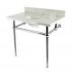 Kingston Brass KVBH3622M8 Console Sink with Brass Legs, Marble White, 36"