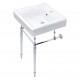 Kingston Brass KVPB2018W Console Sink with Brass Legs, White, 20"