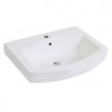 Kingston Brass EV2418 Ceramic Bathroom Sink (1 Hole), White, 24" Length