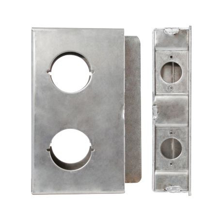Keedex K-BXDBL234-AL-2 Alum Lock Box Dbl., 2 3/4" B/S, 2 1/8" Holes 4" CtoC • H series