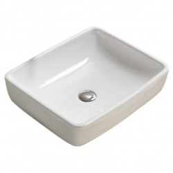 American Imaginations AI-28239 18.7-in. W Above Counter White Bathroom Vessel Sink For Wall Mount Wall Mount Drilling