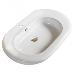 American Imaginations AI-28211 34.3-in. W Above Counter White Bathroom Vessel Sink For 1 Hole Center Drilling