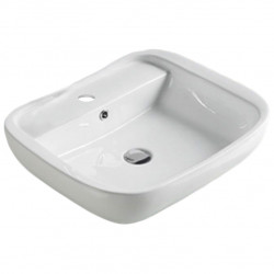 American Imaginations AI-28202 23-in. W Above Counter White Bathroom Vessel Sink For 1 Hole Center Drilling