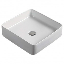 American Imaginations AI-28220 16.1-in. W Above Counter White Bathroom Vessel Sink For Deck Mount Deck Mount Drilling