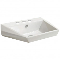 American Imaginations AI-28348 27.2-in. W Wall Mount White Bathroom Vessel Sink For 3H8-in. Center Drilling