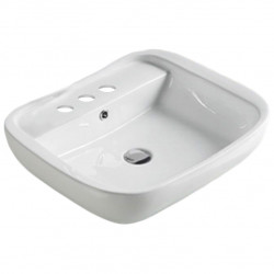 American Imaginations AI-28351 23-in. W Above Counter White Bathroom Vessel Sink For 3H8-in. Center Drilling