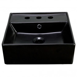 American Imaginations AI-28354 16-in. W Above Counter Black Bathroom Vessel Sink For 3H8-in. Center Drilling
