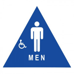 Don-Jo Mens Room Restroom Sign for Commercial Washrooms, Blue Finish