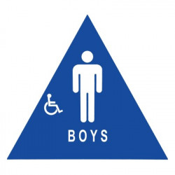 Don-Jo Boys Room Restroom Sign, Blue Finish