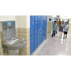 Elkay LZS8WSLP Enhanced Filtered Bottle Filling Station & Single ADA Cooler w/ High Capacity Lead Reduction Drop Down Wrapper